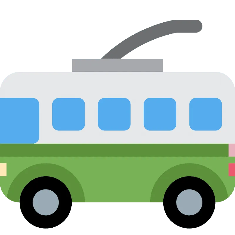 trolleybus side view icon, sleek design, free png download
